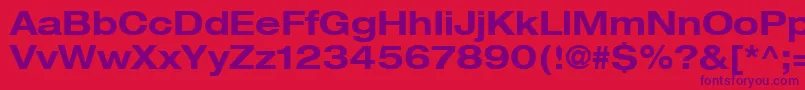 Heaveneticaextd7Boldsh Font – Purple Fonts on Red Background