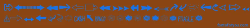 Lisätietoja Followthearrow-fontista Followthearrow-fontti – siniset fontit ruskealla taustalla