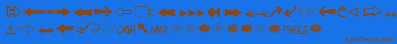 Followthearrow Font – Brown Fonts on Blue Background