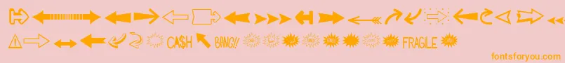 Followthearrow Font – Orange Fonts on Pink Background