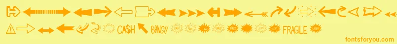 More about Followthearrow Font Followthearrow Font – Orange Fonts on Yellow Background