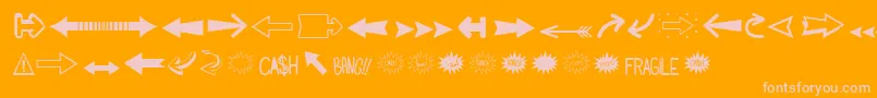 Подробнее о шрифте Followthearrow Шрифт Followthearrow – розовые шрифты на оранжевом фоне