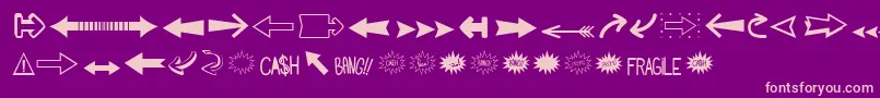 Police Followthearrow – polices roses sur fond violet