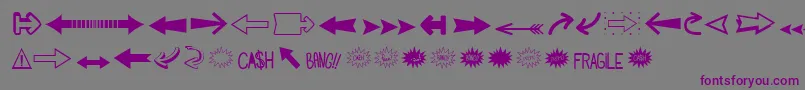 Шрифт Followthearrow – фиолетовые шрифты на сером фоне