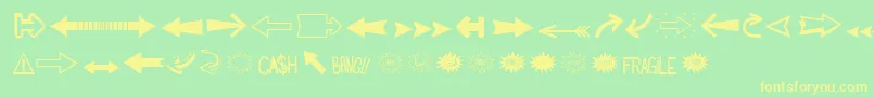 Followthearrow Font – Yellow Fonts on Green Background