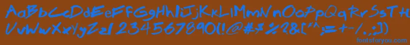 Brook Font – Blue Fonts on Brown Background