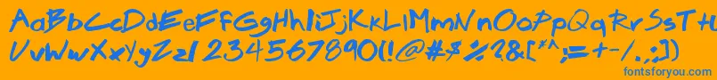 Brook Font – Blue Fonts on Orange Background
