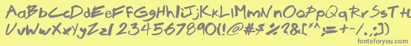 Weitere Informationen zur Brook-Schriftart Brook-Schriftart – Graue Schriften auf gelbem Hintergrund