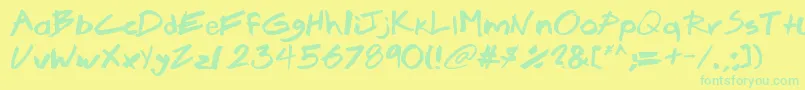 Brook Font – Green Fonts on Yellow Background