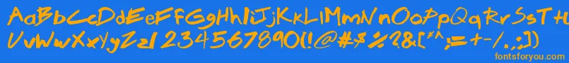 Brook Font – Orange Fonts on Blue Background