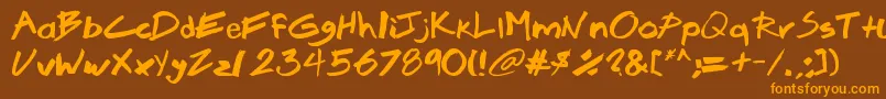Brook Font – Orange Fonts on Brown Background