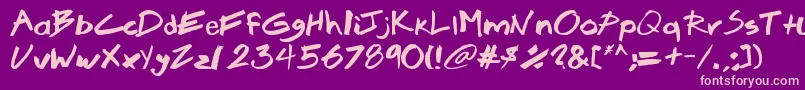 Brook Font – Pink Fonts on Purple Background