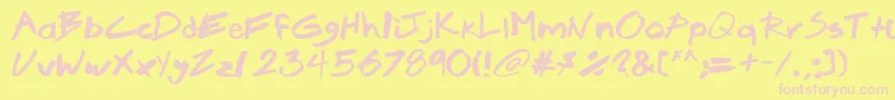 Brook Font – Pink Fonts on Yellow Background