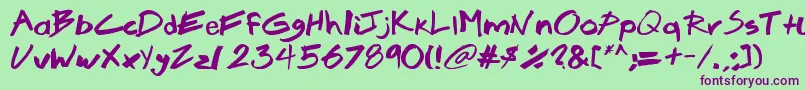 Brook Font – Purple Fonts on Green Background