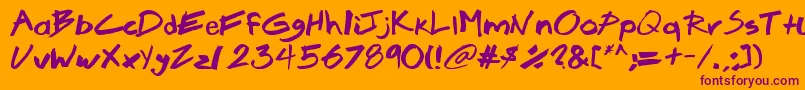 Brook Font – Purple Fonts on Orange Background