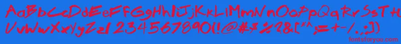 Brook Font – Red Fonts on Blue Background
