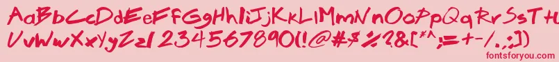 Brook-Schriftart – Rote Schriften auf rosa Hintergrund