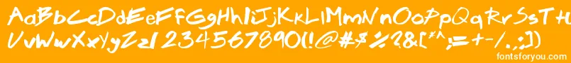 Brook-Schriftart – Weiße Schriften auf orangefarbenem Hintergrund