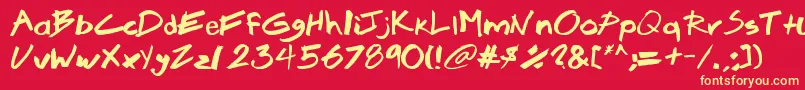 Brook Font – Yellow Fonts on Red Background