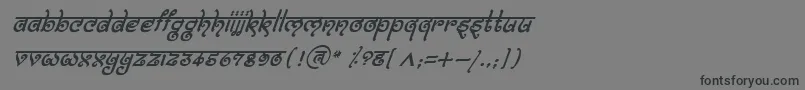 フォントBitlingmokshItalic – 黒い文字の灰色の背景