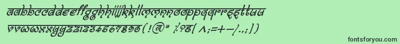 BitlingmokshItalic Font – Black Fonts on Green Background