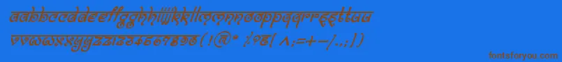 BitlingmokshItalic Font – Brown Fonts on Blue Background