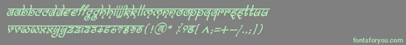 フォントBitlingmokshItalic – 灰色の背景に緑のフォント