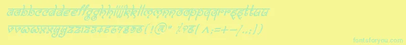 BitlingmokshItalic Font – Green Fonts on Yellow Background