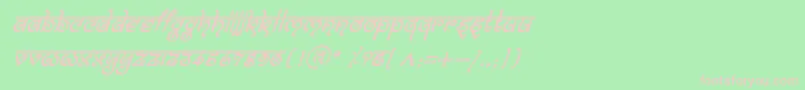 BitlingmokshItalic-Schriftart – Rosa Schriften auf grünem Hintergrund