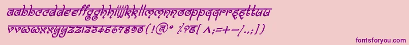BitlingmokshItalic Font – Purple Fonts on Pink Background