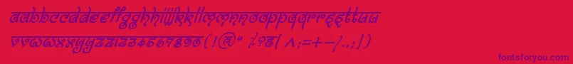 BitlingmokshItalic Font – Purple Fonts on Red Background