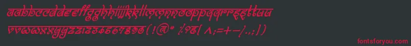 BitlingmokshItalic Font – Red Fonts on Black Background