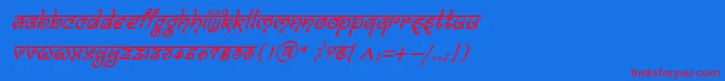 BitlingmokshItalic Font – Red Fonts on Blue Background