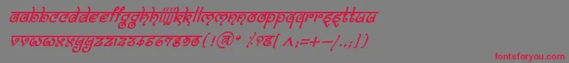 フォントBitlingmokshItalic – 赤い文字の灰色の背景