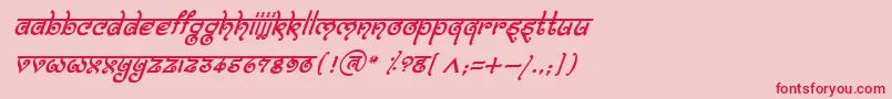 BitlingmokshItalic Font – Red Fonts on Pink Background