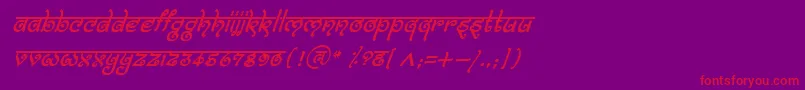 BitlingmokshItalic Font – Red Fonts on Purple Background