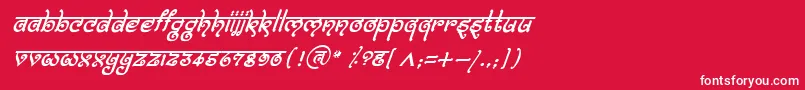 Czcionka BitlingmokshItalic – białe czcionki na czerwonym tle