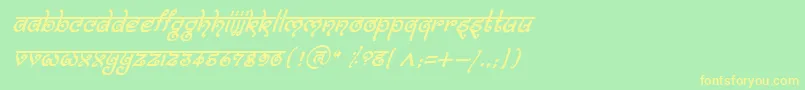 BitlingmokshItalic Font – Yellow Fonts on Green Background