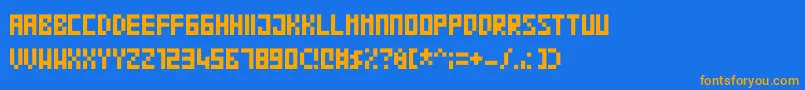 Blocko Font – Orange Fonts on Blue Background
