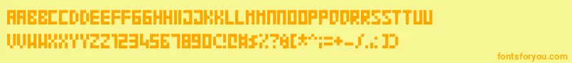 Blocko Font – Orange Fonts on Yellow Background