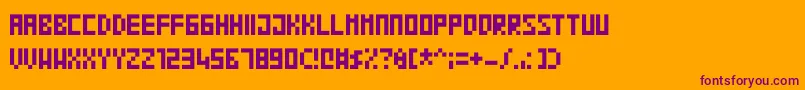 Blocko Font – Purple Fonts on Orange Background