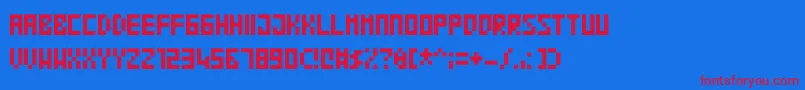 Blocko Font – Red Fonts on Blue Background