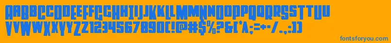 Powerlordcond Font – Blue Fonts on Orange Background