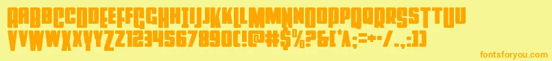 Powerlordcond Font – Orange Fonts on Yellow Background