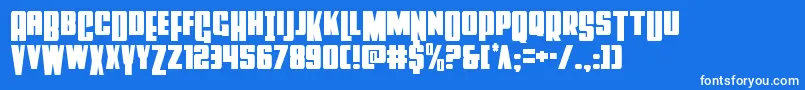 フォントPowerlordcond – 青い背景に白い文字