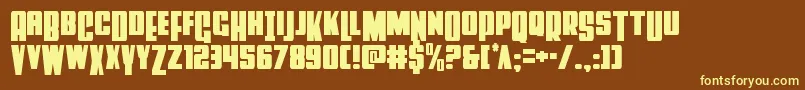 Powerlordcond Font – Yellow Fonts on Brown Background