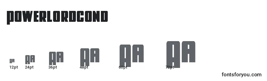 Powerlordcond Font Sizes
