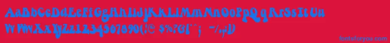 Berthside Font – Blue Fonts on Red Background