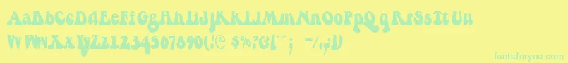 More about Berthside Font Berthside Font – Green Fonts on Yellow Background
