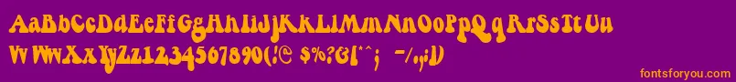 Berthside Font – Orange Fonts on Purple Background